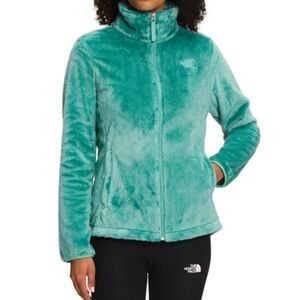 The North Face Osito Fleece Jacket Youth 10/12 Green Full Zip Soft Cozy (Flaw)